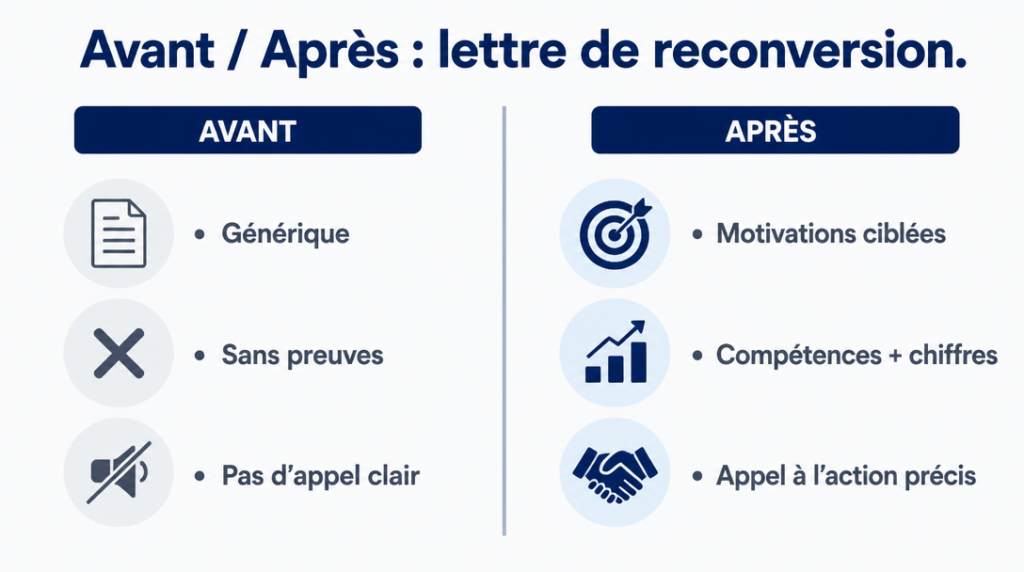 Comparatif avant-après d’une lettre orientée preuves et valeur