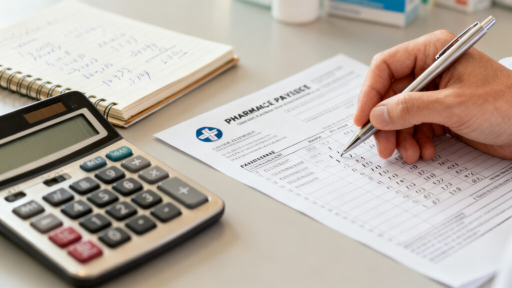 Calcul du salaire brut mensuel d’un pharmacien