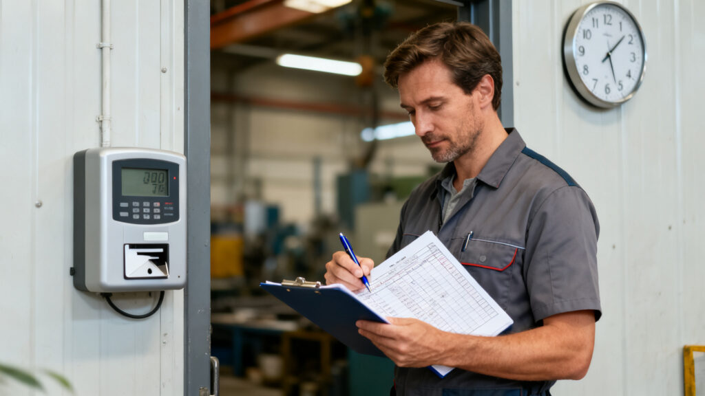 Superviseur contrôle le décompte du temps de travail
