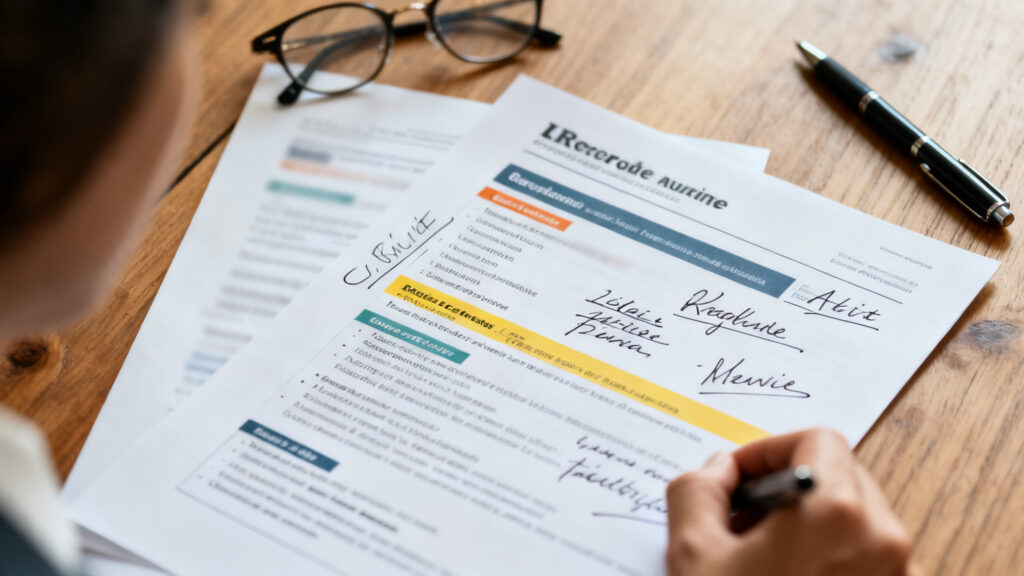 CV ASCT annoté pour mots-clés et preuves chiffrées