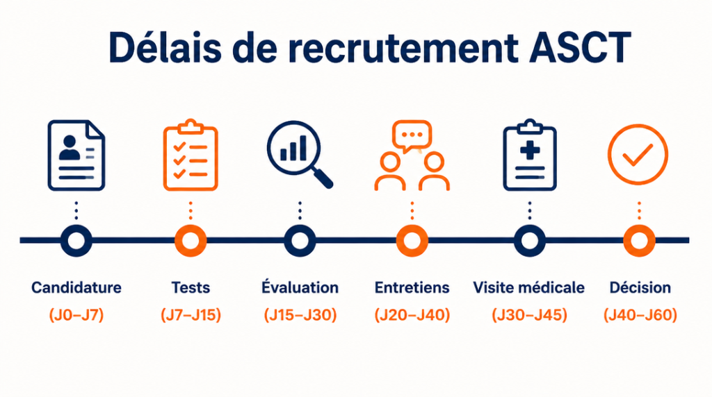 Timeline des délais de recrutement ASCT par étapes