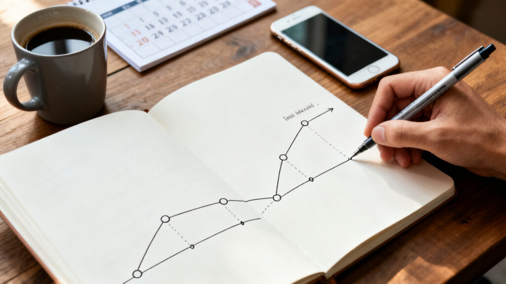 Timeline de reconversion psychologue avec jalons clés
