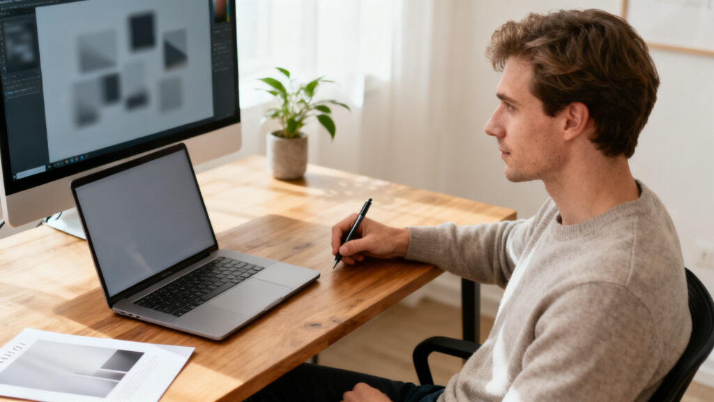 Consultant freelance travaillant sur des missions en ligne