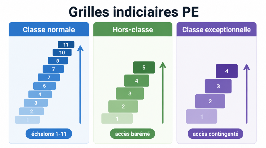 Synthèse des classes normale, hors-classe et exceptionnelle