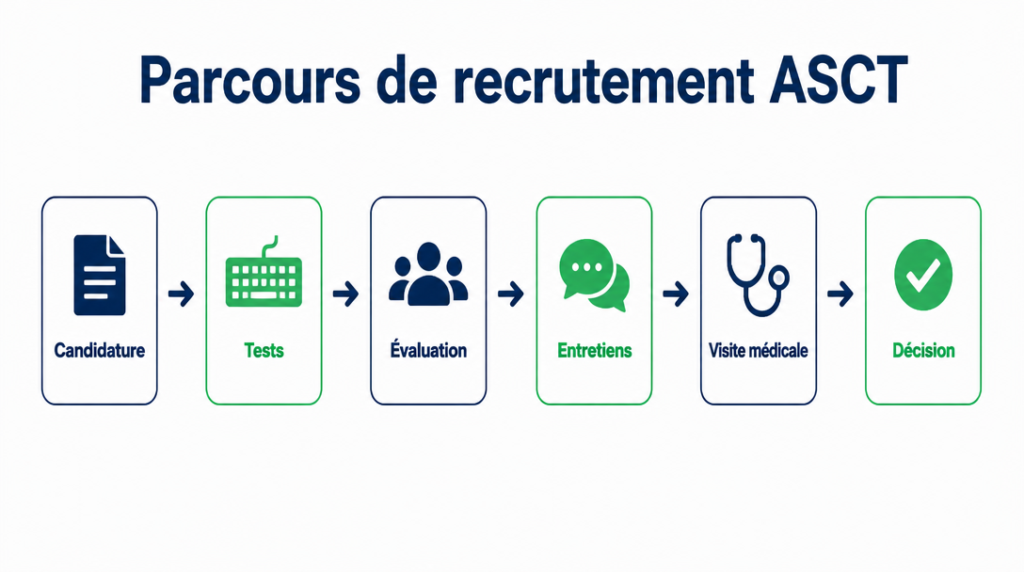 Parcours de recrutement ASCT en six étapes illustrées