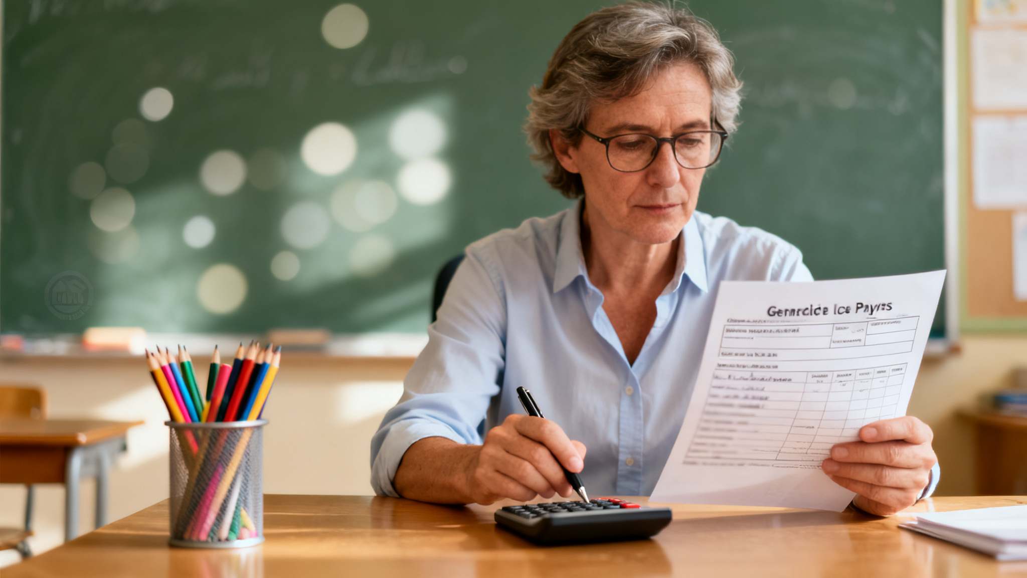 Salaire des professeurs des écoles illustré par une fiche de paie