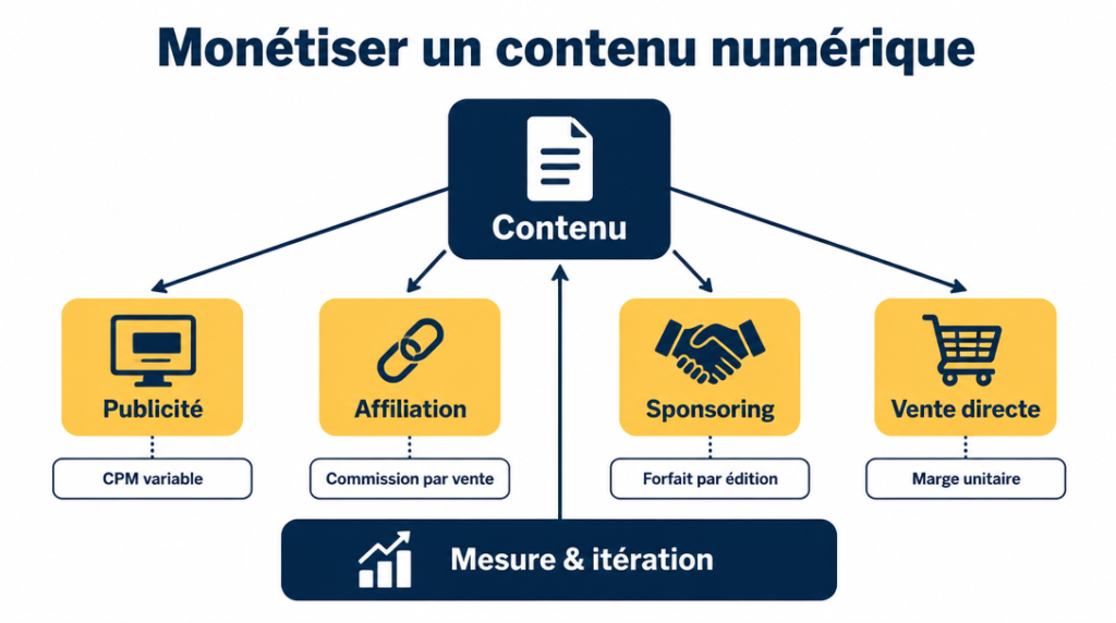 Schéma simple de monétisation des contenus numériques