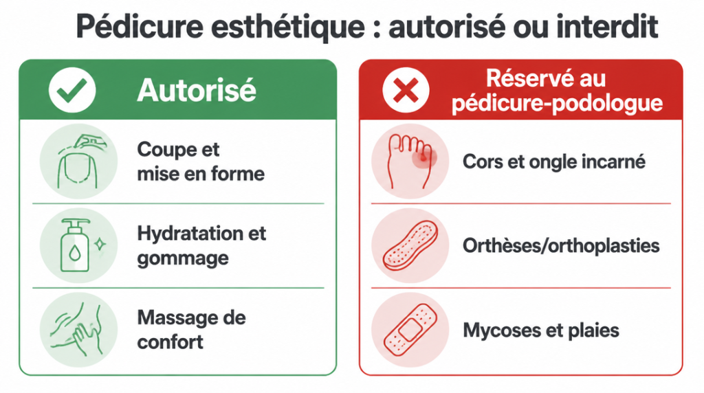 Cadre légal des actes de pédicure esthétique en un coup d’œil