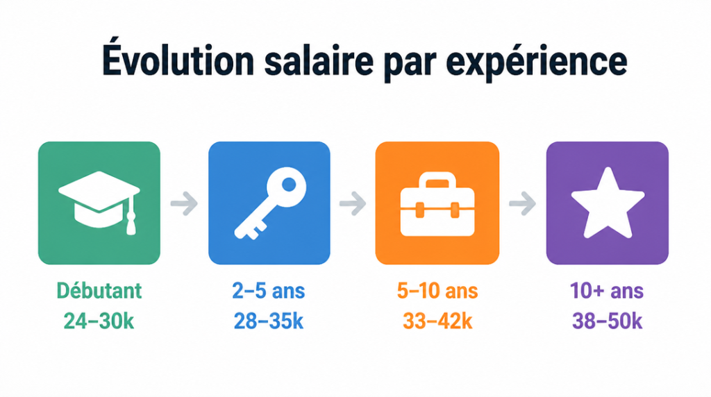 Échelle de carrière et fourchettes par expérience