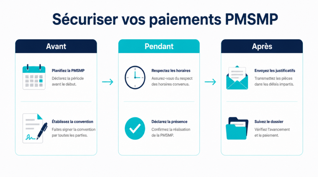 Schéma des étapes avant, pendant, après pour sécuriser l’ARE en immersion