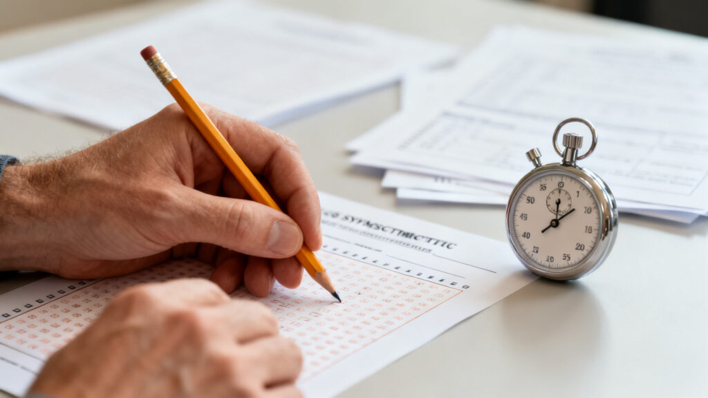 Exercices de tests psychotechniques SNCF avec chrono
