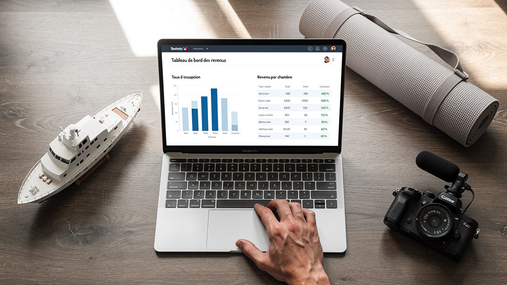 Objets symbolisant un métier en Y&nbsp;: yacht, yoga, vidéo, data
