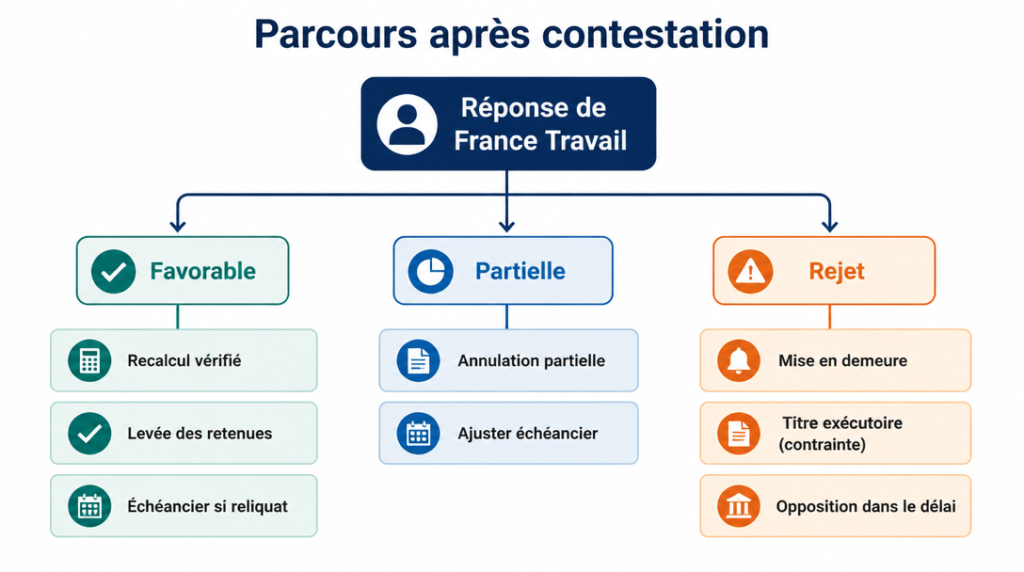 Arborescence des suites après contestation